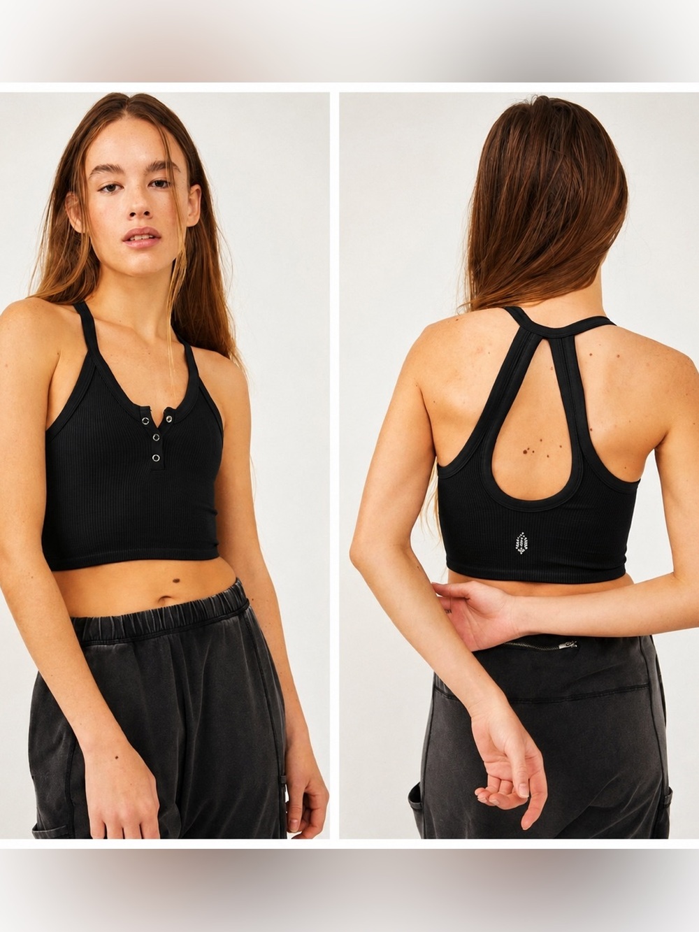 FP Movement Free Throw Henley Crop Tank